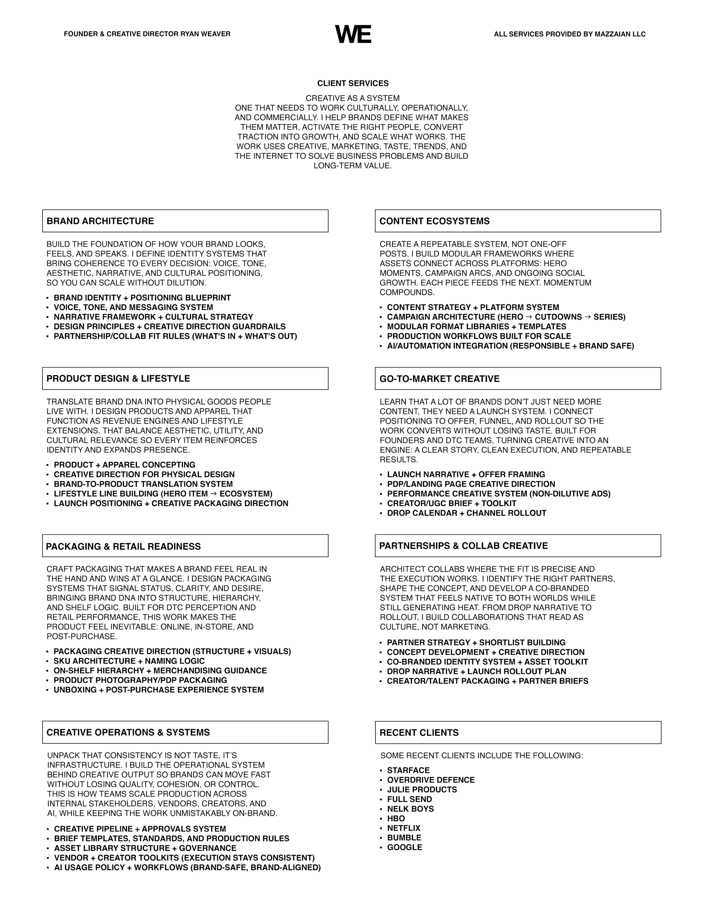 Client Services page